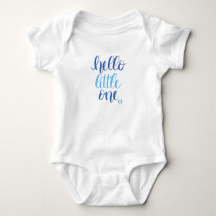 Hello Little One Blue Baby Strampler
