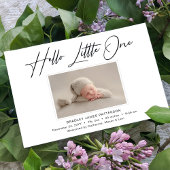 Hello Little One Elegantes Script Foto Birth Ankündigung