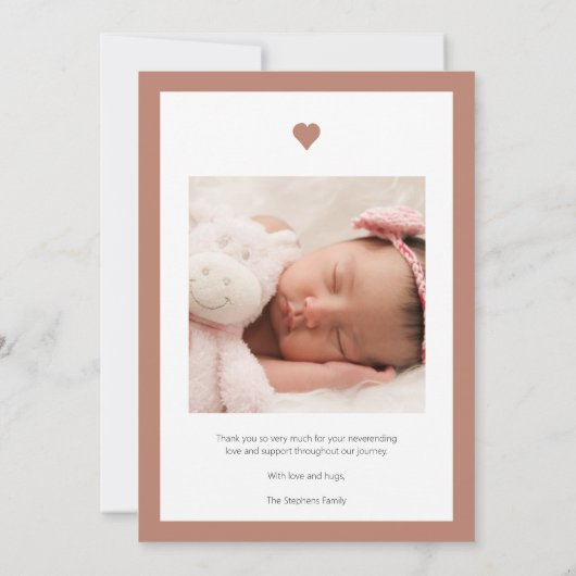 Hello Little One Foto Baby Girl Terracotta Ankündigung (Rückseite)