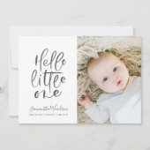 Hello Little One Foto Birth Stats Ankündigung (Vorderseite)