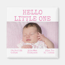 Hello Little One Foto Name Date Baby Girl