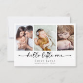 Hello Little One Script Birth Baby Dankeskarte (Vorderseite)