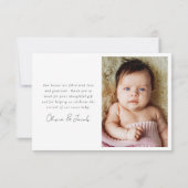 Hello Little One Script Birth Baby Dankeskarte (Rückseite)