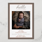 Hello Little Two Foto Baby Birth Ankündigung (Vorderseite)
