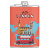 Hello London Flask Flachmann (Vorderseite)