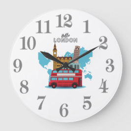 Hello London Große Wanduhr