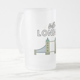 Hello London Mattiert Glass Beer Tasse