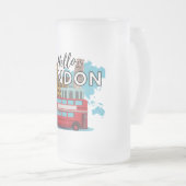 Hello London Mattiert Glass Beer Tasse (VorderseiteRechts)