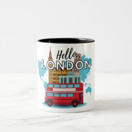 Hello London Zwei-Tone-Kaffee-Tasse Zweifarbige Tasse