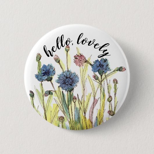Hello Lovely Bachelor Tasten Positive Worte Button (Vorderseite)