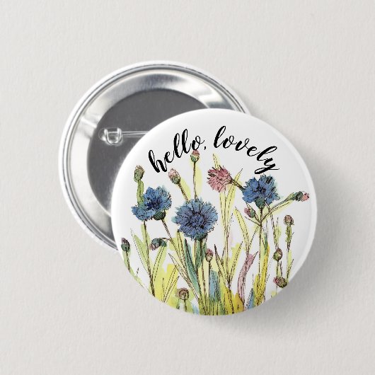 Hello Lovely Bachelor Tasten Positive Worte Button (Vorne & Hinten)