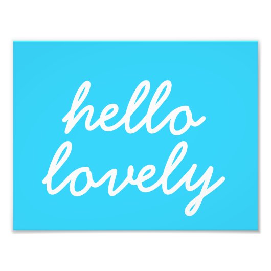 Hello Lovely Blue 8.5"x11" Wall Art Fotodruck (Vorne)