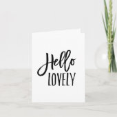 Hello Lovely | Chic Typografy Blank Karte (Vorderseite)