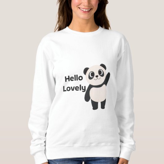 Hello Lovely – Cute Panda T-Shirt Design | Kawaii Sweatshirt (Vorderseite)