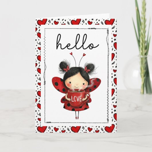 Hello Lovely Ladybug Fairy Karte (Vorderseite)