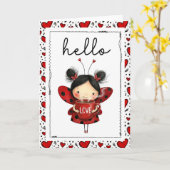 Hello Lovely Ladybug Fairy Karte (Gelbe Blume)