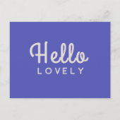 Hello Lovely | Modernes Blue Stylish Trendy Retro Postkarte (Vorderseite)
