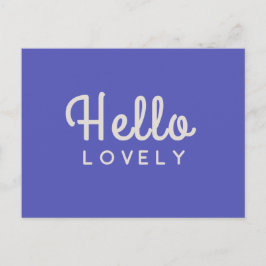 Hello Lovely | Modernes Blue Stylish Trendy Retro Postkarte