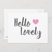 Hello Lovely Postkarte (Vorne/Hinten)