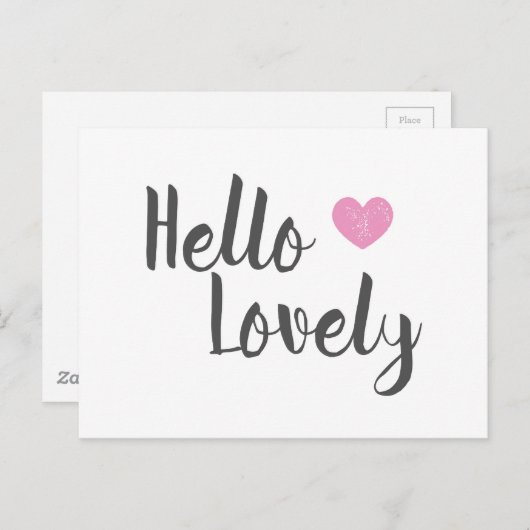 Hello Lovely Postkarte (Vorne/Hinten)