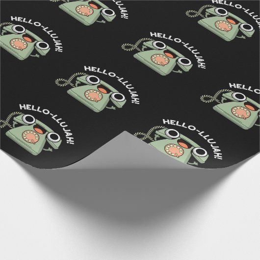 Hello-lujah Funny Telefone Pun Dark BG Geschenkpapier (Ecke)