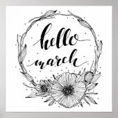 Hello März Line Art Poster (Vorne)