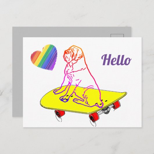 Hello Mastiff englische Dogge Urlaub Postkarte (Vorne/Hinten)