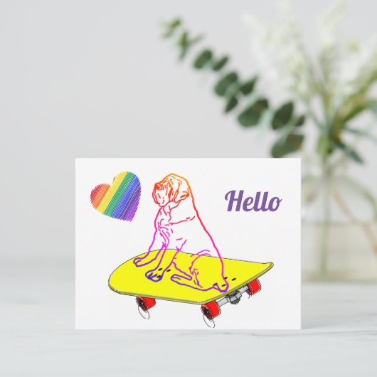 Hello Mastiff Postkarte (Stehend Vorderseite)
