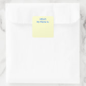 HELLO Mein Name ist: Quadratischer Aufkleber (Tasche)
