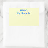 HELLO Mein Name ist: Rechteckiger Aufkleber (Tasche)