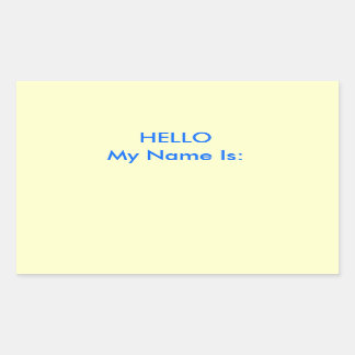 HELLO Mein Name ist: Rechteckiger Aufkleber