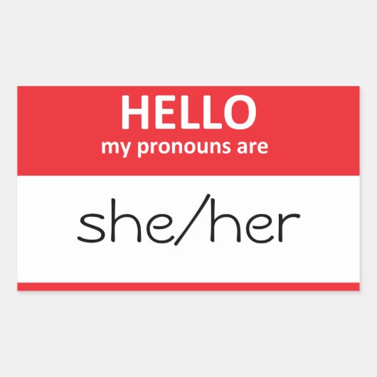 HELLO meine Pronomen sind ihr Sticker (Vorderseite)