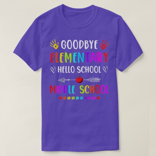 Hello Middle School Abschluss Goodbye Elementary T-Shirt (Design vorne)