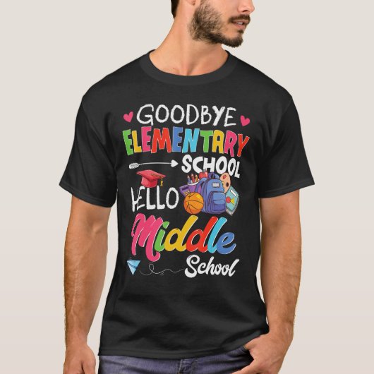 Hello Middle School Graduation Elementary School T-Shirt (Vorderseite)
