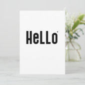 Hello - minimalistic typography card karte (Stehend Vorderseite)