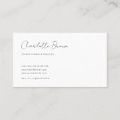 Hello Minimalistisch Black Modern Visitenkarte (Rückseite)