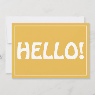 Hello Modern Custom Monogram Text Trendgelb Dankeskarte