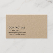 Hello Modern Minimalistisch Kraft Visitenkarte (Rückseite)