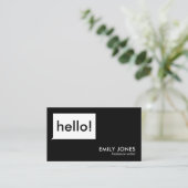 Hello Modern Minimalistisch Visitenkarte (Stehend Vorderseite)