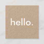 Hello Modern Professional Kraft Quadratische Visitenkarte (Vorderseite)
