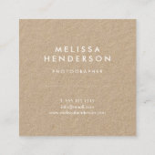 Hello Modern Professional Kraft Quadratische Visitenkarte (Rückseite)