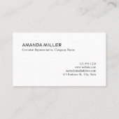 Hello Modern Script Schwarz-weiß Contact Info Visitenkarte (Rückseite)