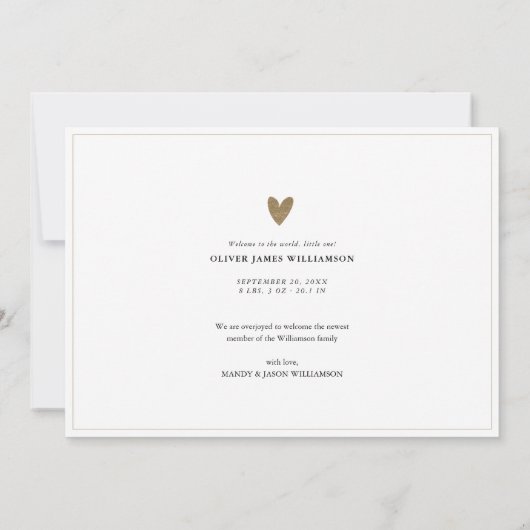 Hello Modern White Script Overlay Baby Foto Ankündigung (Rückseite)