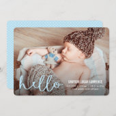 HELLO Moderne Geburtsankündigungen BUE Ankündigung (Vorne/Hinten)
