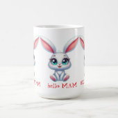 Hello Mom Mug – Cute Bunny Coffee Cup Kaffeetasse (Mittel)