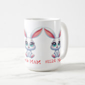 Hello Mom Mug – Cute Bunny Coffee Cup Kaffeetasse (VorderseiteRechts)