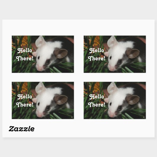 Hello Mouse Rechteckiger Aufkleber (Blatt)