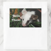 Hello Mouse Rechteckiger Aufkleber (Tasche)