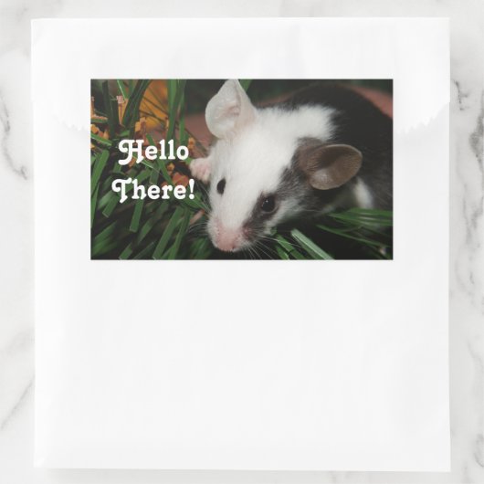 Hello Mouse Rechteckiger Aufkleber (Tasche)