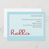 Hello Moving Announcement Ankündigungspostkarte (Vorne/Hinten)